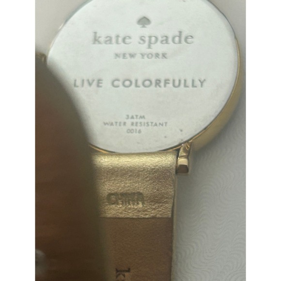 Kate Spade New York Women's Gold Leather Strap White Dial Polka Dot Watch#313 - Picture 7 of 10